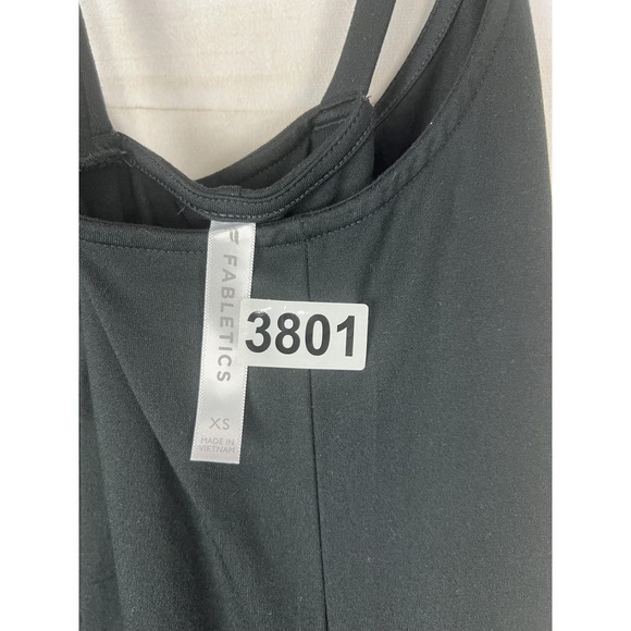 Fabletics Jumpsuit Womens XS Black Wide Leg Sleeveless Strappy Back Pockets - Picture 5 of 8
